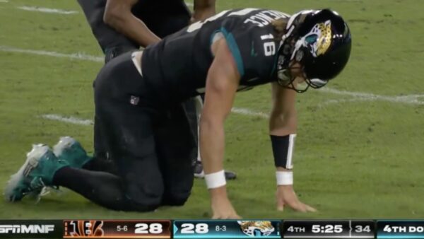 Jaguars QB Trevor Lawrence down with an ankle injury