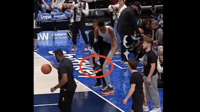 Victor Wembanyama trips on a ball boy and suffers an ankle injury prior to Mavs-Spurs game