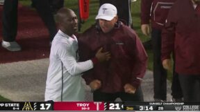 Troy coach upset