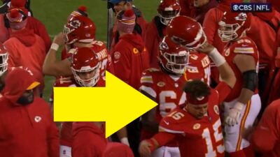 Patrick Mahomes ready to throw a helmet