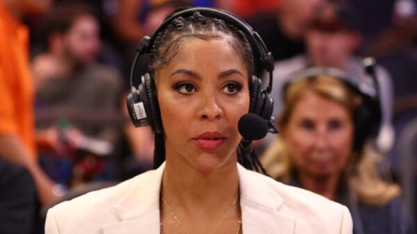 Candace Parker with a headset on