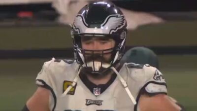 Jason Kelce on the sidelines