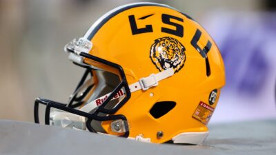 An LSU Football helmet