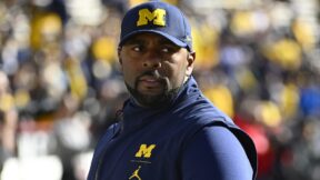 Sherrone Moore in Michigan gear