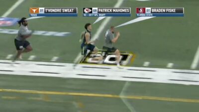 Patrick Mahomes runs the 40-yard dash