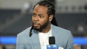 Richard Sherman on the Amazon set