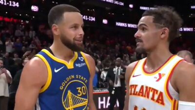 Steph Curry, Trae Young talking after Warriors-Hawks game