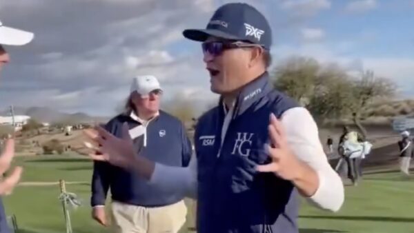 Zach Johnson confronts a fan for heckling