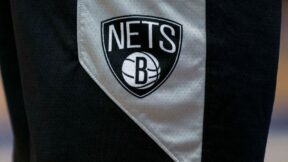 The Brooklyn Nets logo on shorts