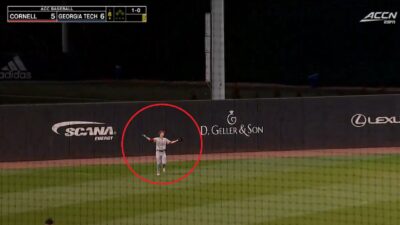 Cornell player loses the ball