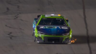 Kyle Busch car sparking