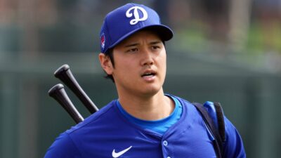 Shohei Ohtani carrying gear