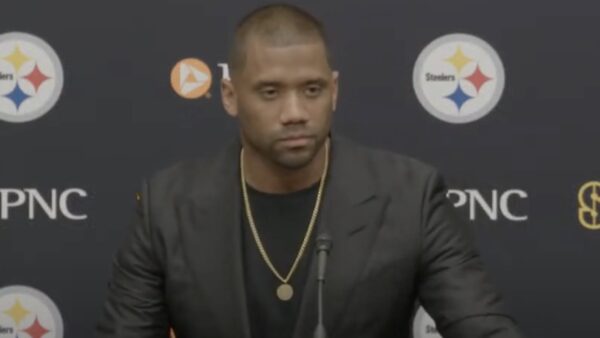 Russell Wilson at a press conference