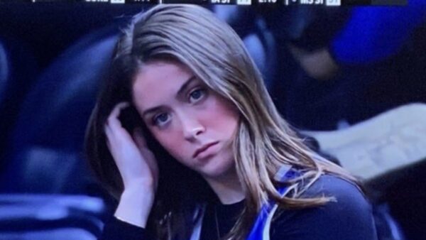 A Kentucky fan looking sad during the NCAA Tournament