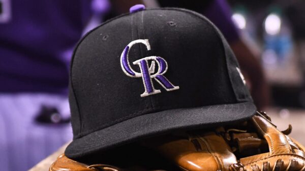 A Colorado Rockies hat