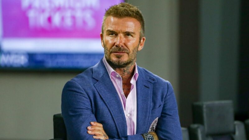 David Beckham looking on