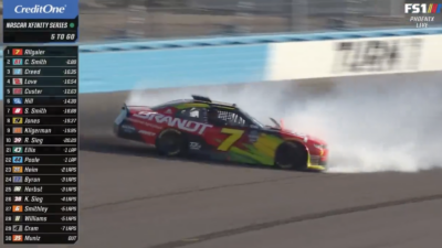 Justin Allgaier spins at Phoenix Raceway