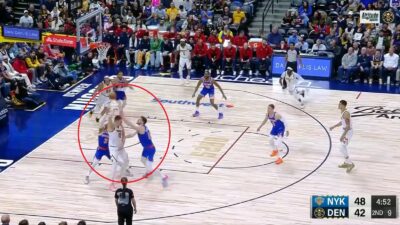 Nikola Jokic throws a pass