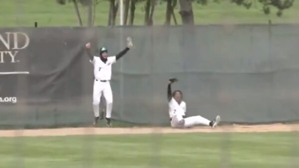 Oakland baseball players combine for a catch