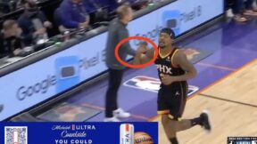 Bradley Beal slapping away Frank Vogel's hand during Suns-Timberwolves Game 4