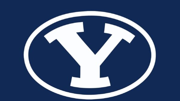 The logo of BYU