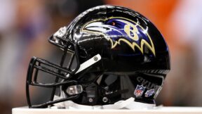 A Baltimore Ravens helmet