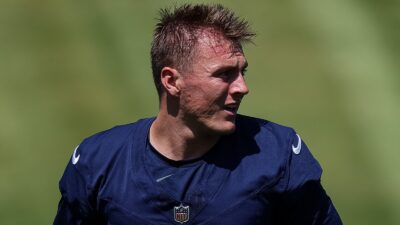 Bo Nix in practice gear