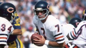 Former Chicago Bears QB Bob Avellini holding a football