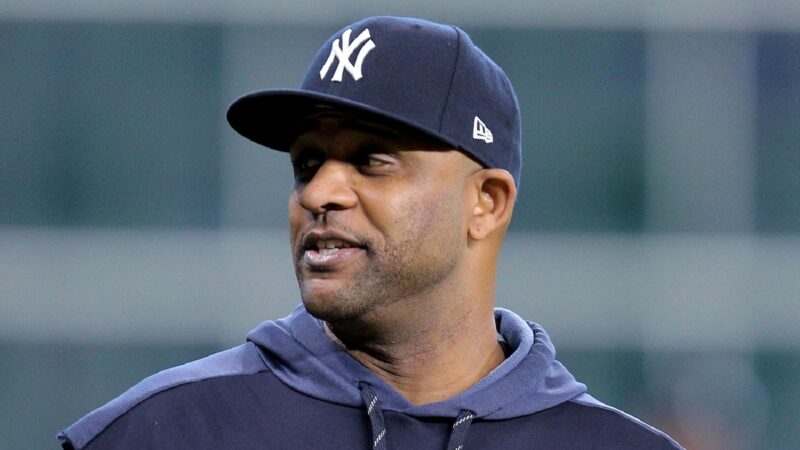CC Sabathia in a Yankees hat