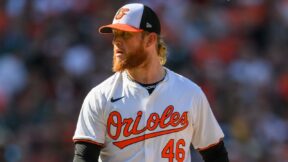 Craig Kimbrel pitching for the Orioles