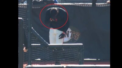 Jorge Soler with his hand covering his face
