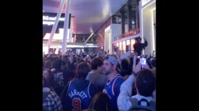 Knicks fans outside MSG