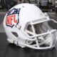 The NFL logo on a helmet