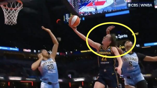 Angel Reese hits Caitlin Clark in head on flagrant foul