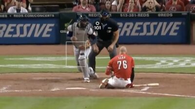 Blake Dunn gets hit in the head with a pitch