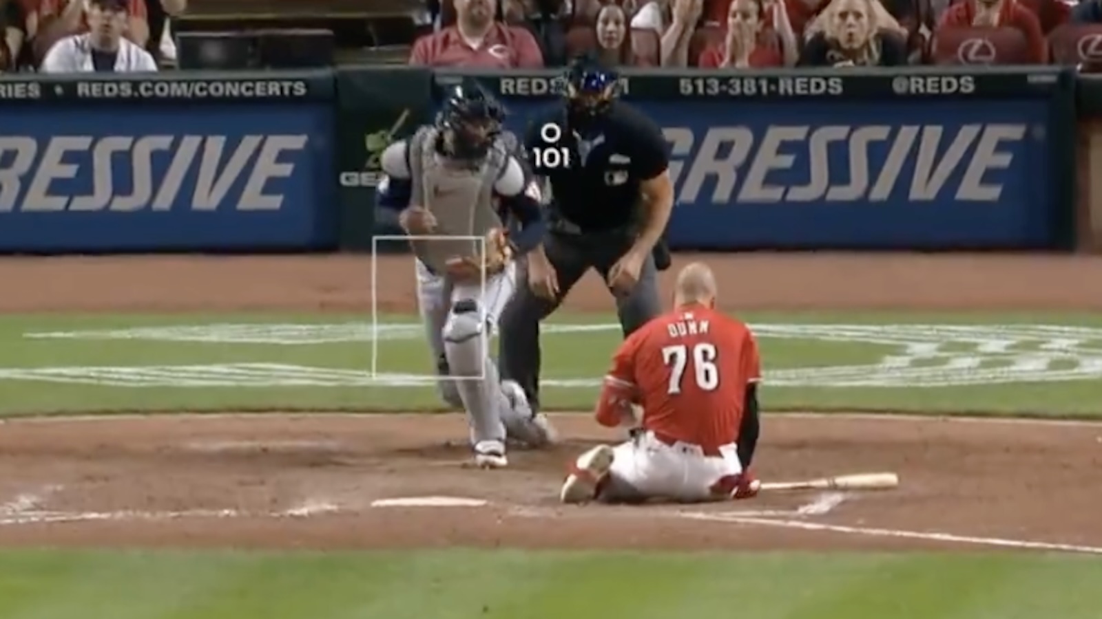 Blake Dunn gets hit in the head with a pitch