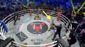 Fighter squares up on referee during Bare Knuckle Fighting Championship 62