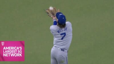 Bobby Witt Jr. making a catch