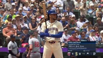 Luis Castillo batting for the Mariners