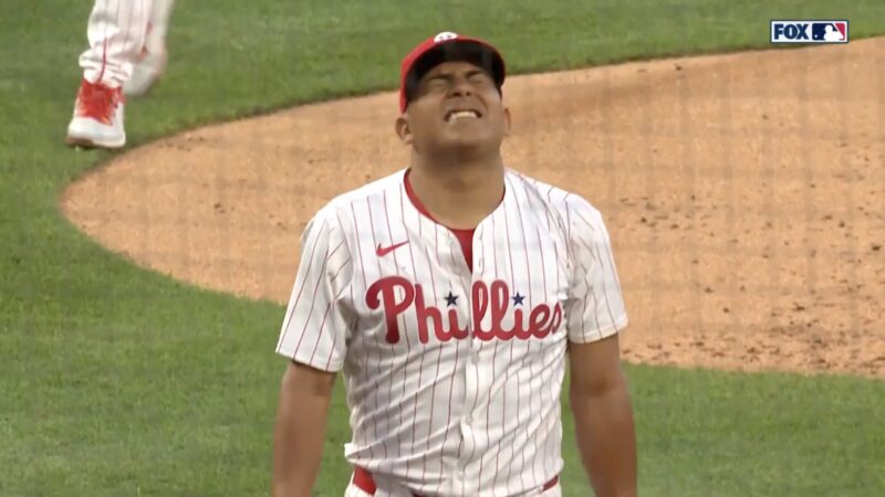 Phillies pitcher Ranger Suarez in pain