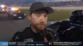 Tyler Reddick being interviewed after the Ally 400