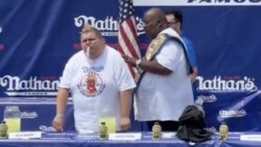A contestant vomited on stage during a lemonade chug contest