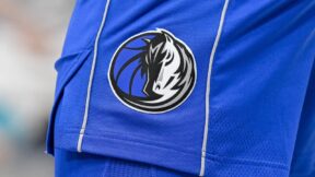 A Dallas Mavericks logo on a pair of shorts