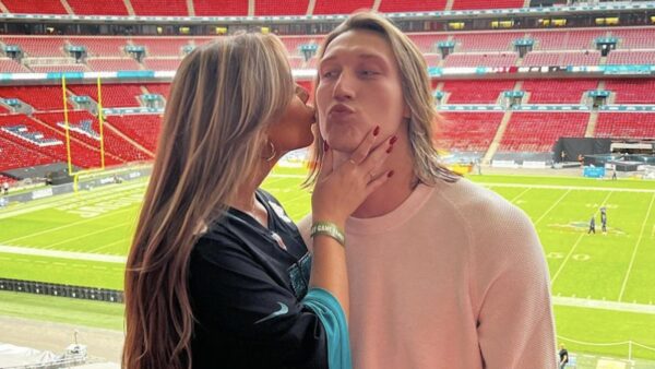 Trevor Lawrence poses with his wife Marissa