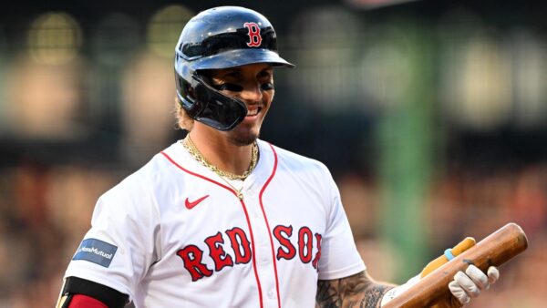 Jarren Duran holding a bat