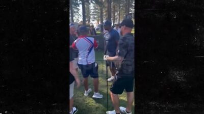 Jerry Rice confronting reporters