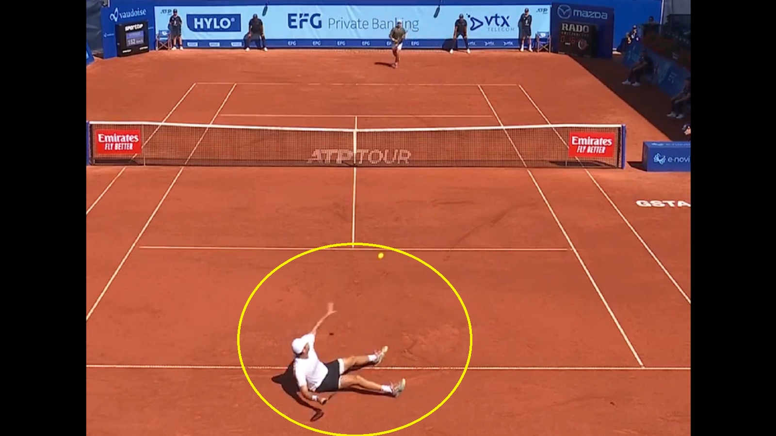 Tennis player scores incredible shot of the year