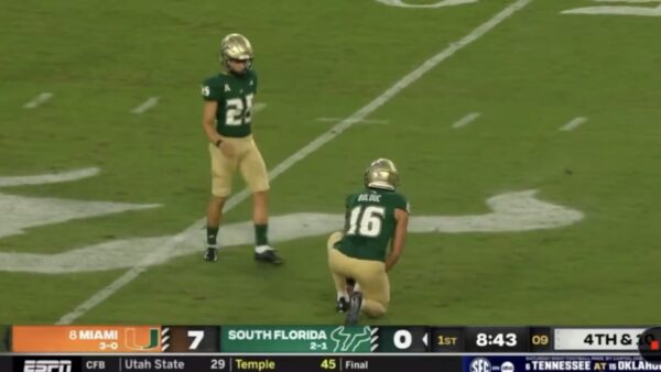 Nico Gramatica lines up a field goal attempt