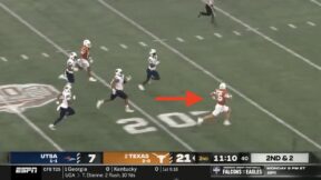 Texas QB Arch Manning rushing for a touchdown against UTSA