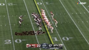 Falcons lining up for 4th-and-inches against the Chiefs